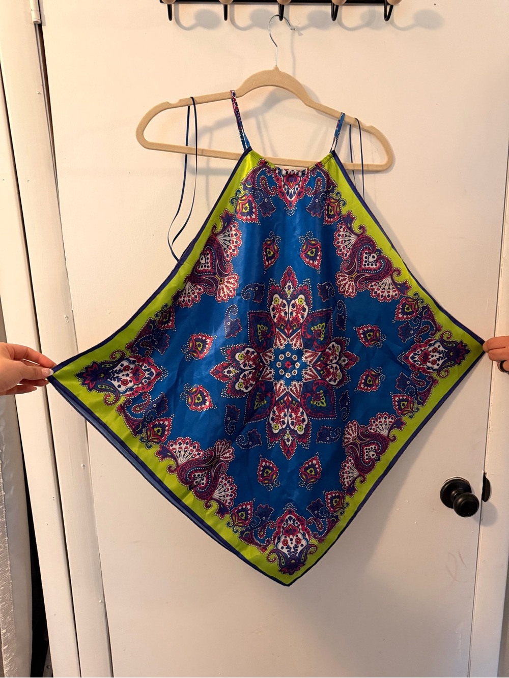 K Jordan Blue Paisley Halter Camisole